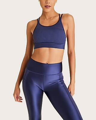 Alala Mirage Scoop Neck Cami Bra  Blue Women's M