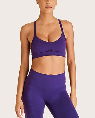 Alala Barre Cami Scoop Neck Bra Purple Women's S
