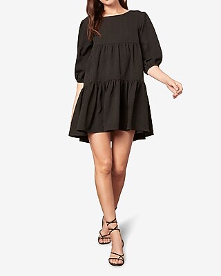 Image of Bb Dakota Black Tiered Mini Dress Black Women's M