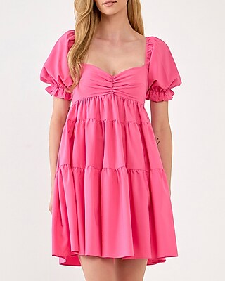 Casual Endless Rose Tiered Mini Dress Pink Women's M