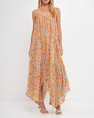 Casual Endless Rose Pleated Waterfall Maxi Dress Multi-Color Women's