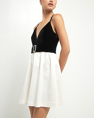 Cocktail & Party Endless Rose Jewel Detail Contrast Mini Dress Black Women's S