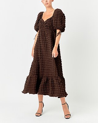 Cocktail & Party Endless Rose Textured Maxi Dress Brown Women's XS