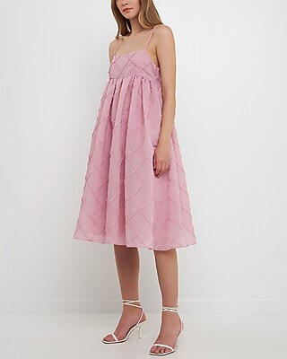 Cocktail & Party Endless Rose Textured Spaghetti Strap Midi Dress Pink Women's XS