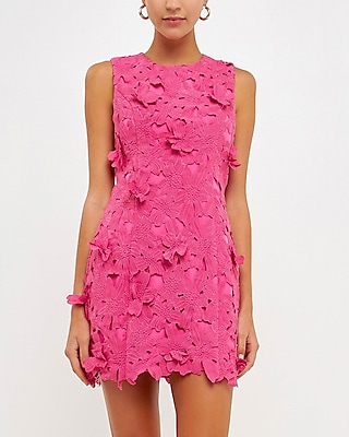 Cocktail & Party Endless Rose Floral Embroidered Mini Dress Pink Women's XS