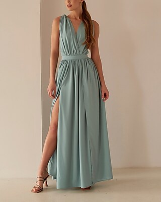 Cocktail & Party Nana's Cara Open Back Sleeveless 2 Piece Maxi Dress Blue Women's XS