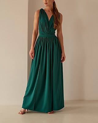 Cocktail & Party Nana's Cara Open Back Sleeveless 2 Piece Maxi Dress Green Women's XS