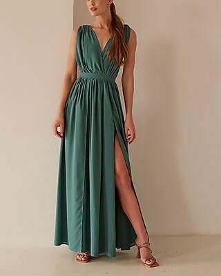 Cocktail & Party Nana's Cara Open Back Sleeveless 2 Piece Maxi Dress Green Women's XS