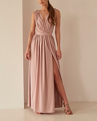 Cocktail & Party Nana's Cara Open Back Sleeveless 2 Piece Maxi Dress Pink Women's XS