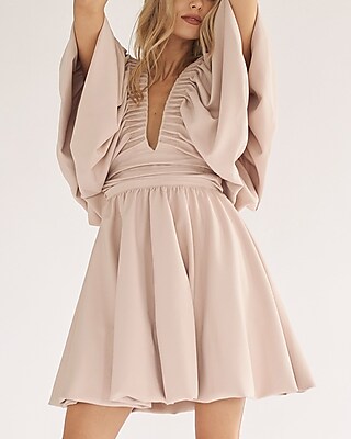 Cocktail & Party Nana's Gaia Puff Sleeve Mini Dress Brown Women's M