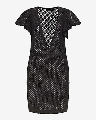 Nana's Isla Beach V-Neck Mini Dress Black Women's XS/S