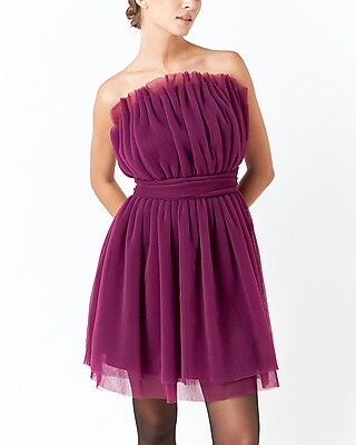 Cocktail & Party Endless Rose Strapless Tulle Mini Dress Purple Women's XS