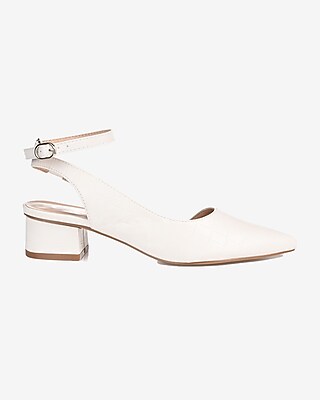 Journee Collection Pointed Toe Heels White Women's 6
