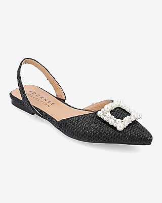 Journee Collection Hannae Flats Black Women's 9