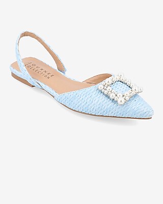 Journee Collection Hannae Flats Blue Women's 8.5