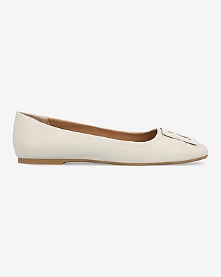 Journee Collection Tru Comfort Square Buckle Flats Neutral Women's 7.5