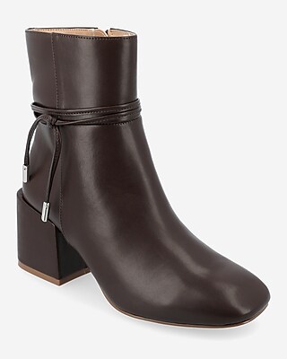 Journee Collection Beverley Flat Toe Booties Brown Women's 9