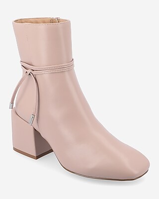 Journee Collection Beverley Flat Toe Booties Pink Women's 5.5