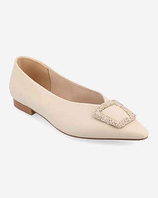 Journee Collection Elowen Pointed Toe Flats Neutral Women's 7