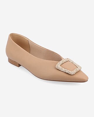 Journee Collection Elowen Pointed Toe Flats Brown Women's 8.5