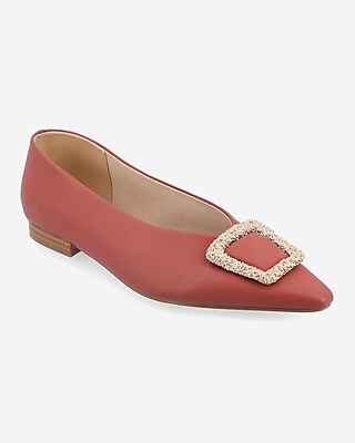 Journee Collection Elowen Pointed Toe Flats Red Women's 7