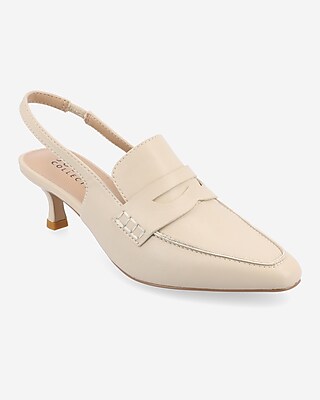 Journee Collection Amory Slingback Kitten Heel Pumps Neutral Women's 9