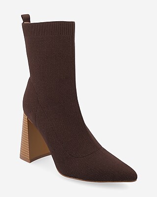 Journee Collection Noralinn Sock Booties Brown Women's 9.5