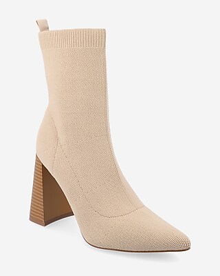Journee Collection Noralinn Sock Booties Neutral Women's 9