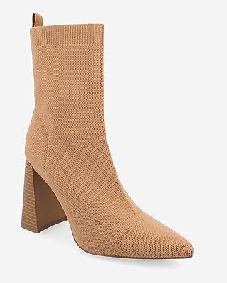 Journee Collection Noralinn Sock Booties Brown Women's 8.5