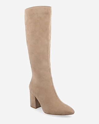 Journee Collection Ameylia Multi-Calf Size Tall Heeled Boots Neutral Women's 10