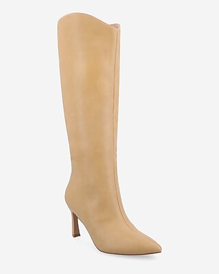 Journee Collection Rehela Multi-Calf Size Heeled Tall Boots Brown Women's 6