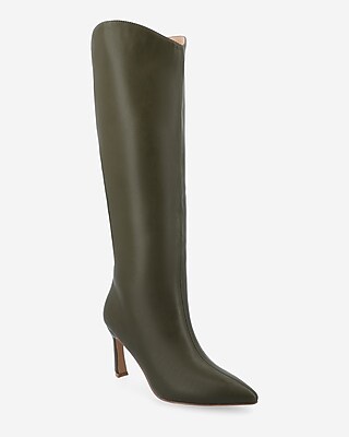Journee Collection Rehela Multi-Calf Size Heeled Tall Boots Green Women's 9