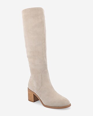 Journee Collection Romilly Multi-Calf Size Heeled Tall Boots White Women's 11