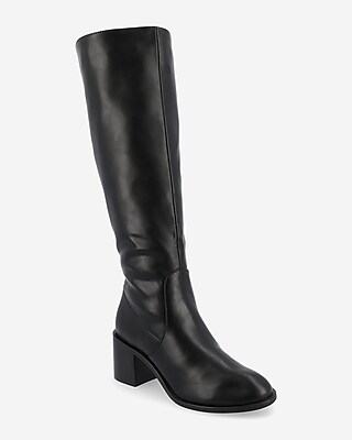 Journee Collection Romilly Multi-Calf Size Heeled Tall Boots Black Women's 6 Wide-Calf