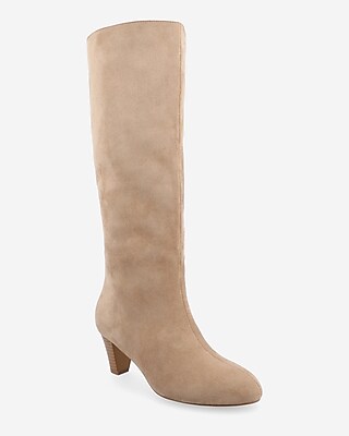 Journee Collection Jovey Multi-Calf Size Heeled Tall Boots Brown Women's 6.5