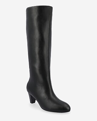 Journee Collection Jovey Faux Leather Multi-Calf Size Heeled Tall Boots Black Women's 8.5