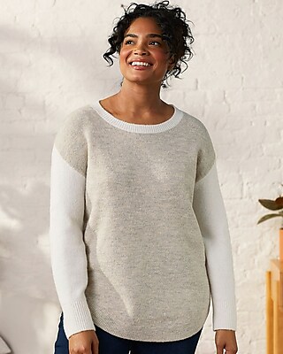 Upwest Curved Hem Crewneck Sweater Brown Women's XS