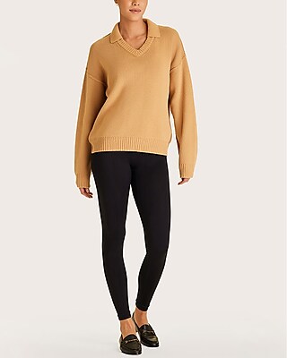 Alala Diana V-Neck Collared Sweater Brown Women's M