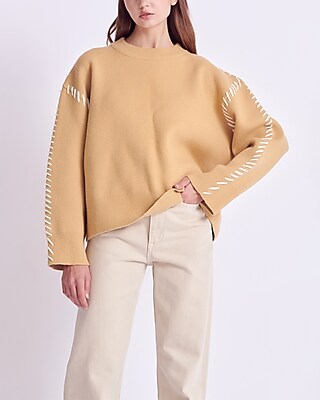 English Factory Whip Stitch Oversized Sweater Neutral Women's M