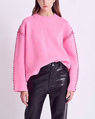 English Factory Whip Stitch Oversized Sweater Pink Women's XS