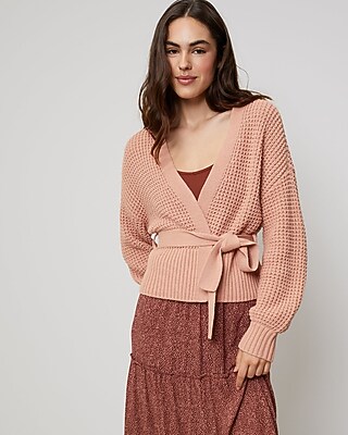 Upwest Weekend Wrap Tie Cropped Cardigan Orange Women's XS