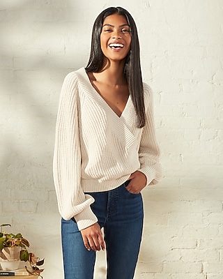 Upwest Weekend Wrap Cropped Sweater White Women's XS