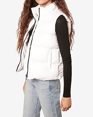 Image of Bb Dakota Quilted Nylon Camo Puffer Vest White Women's XS