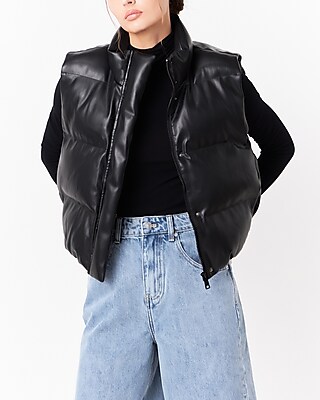 Grey Lab Puffer Cropped Vest