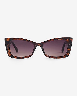 Tortoise Pointed Rectangle Frame Sunglasses