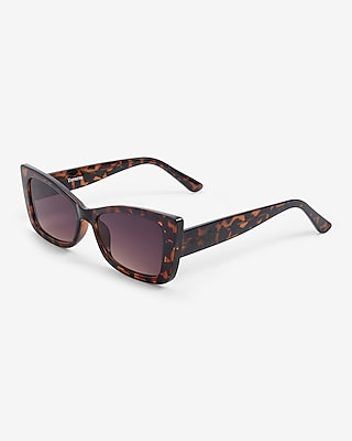 Tortoise Pointed Rectangle Frame Sunglasses