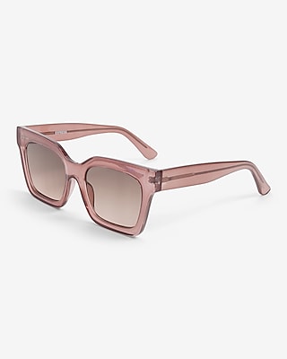 Clear Mauve Square Frame Sunglasses