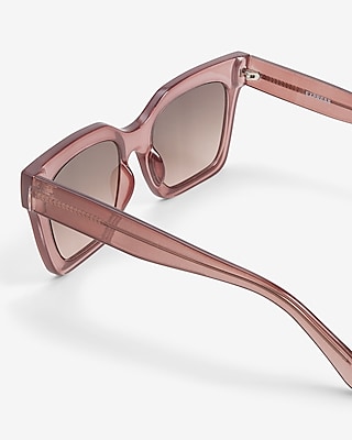 Clear Mauve Square Frame Sunglasses