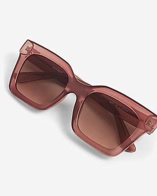 Clear Mauve Square Frame Sunglasses