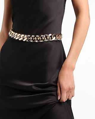  Shareky Metal Chain Belts Thick Double Layer Waist